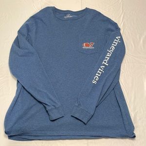 Vineyard Vines - Football Whale Long-Sleeve Pocket Tee
